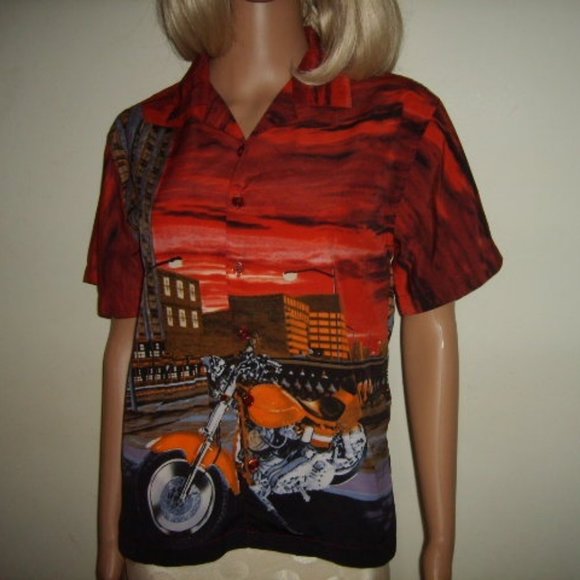 Shirt Motorcycle Men's M/Women's Too Colorful Front & Back Print J/E/T - Picture 4 of 8
